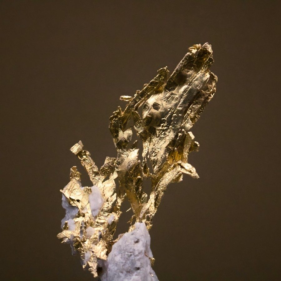 Gold seam in dark rock